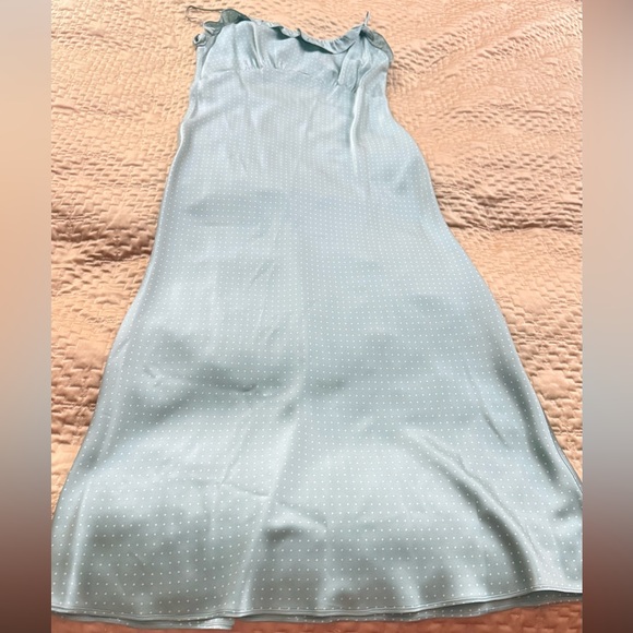 Reformation Dresses & Skirts - Reformation Aribella Ruffled Polka-Dot Silk-Satin Midi Dress Size Medium